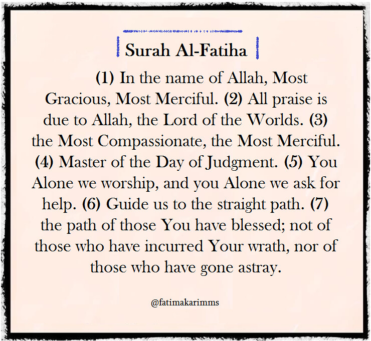 Surah 01 Al-Fatihah The Opening Lyrics - Juz Amma Bilingual