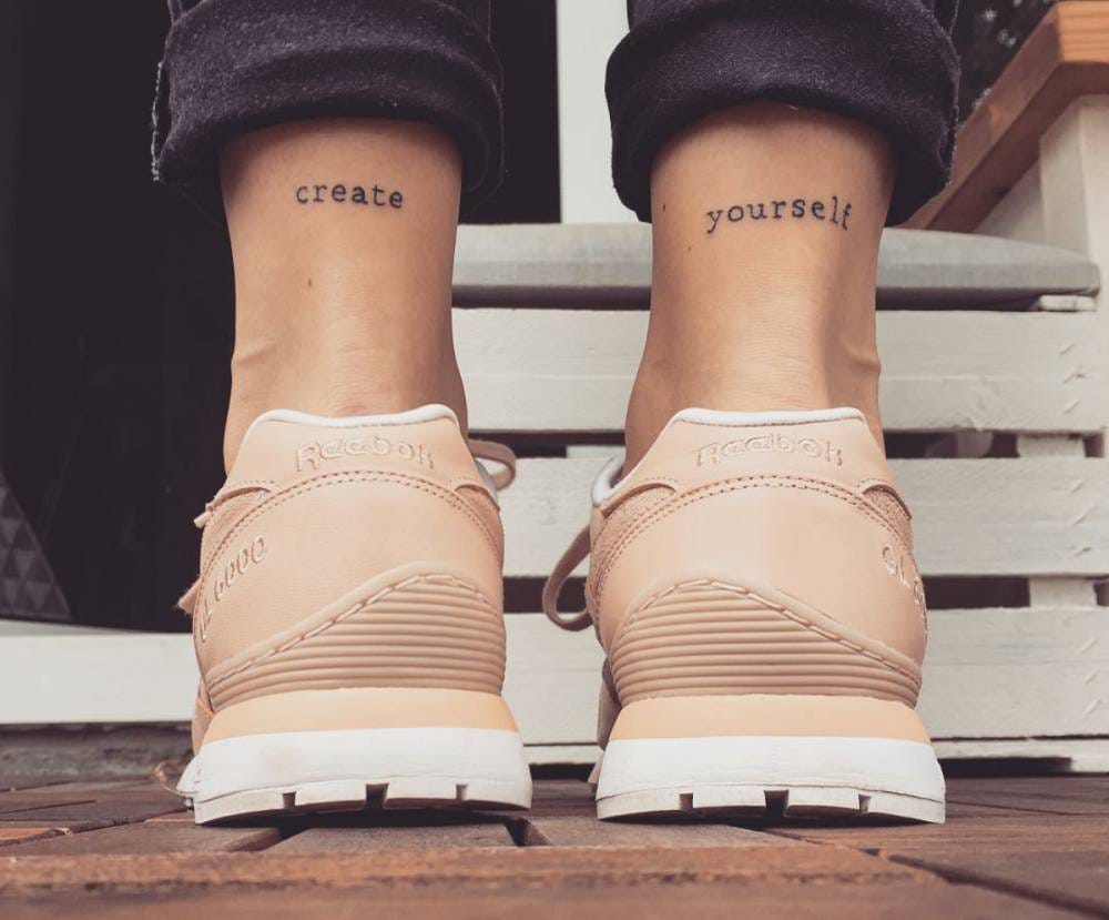 Word Tattoos On Ankle
