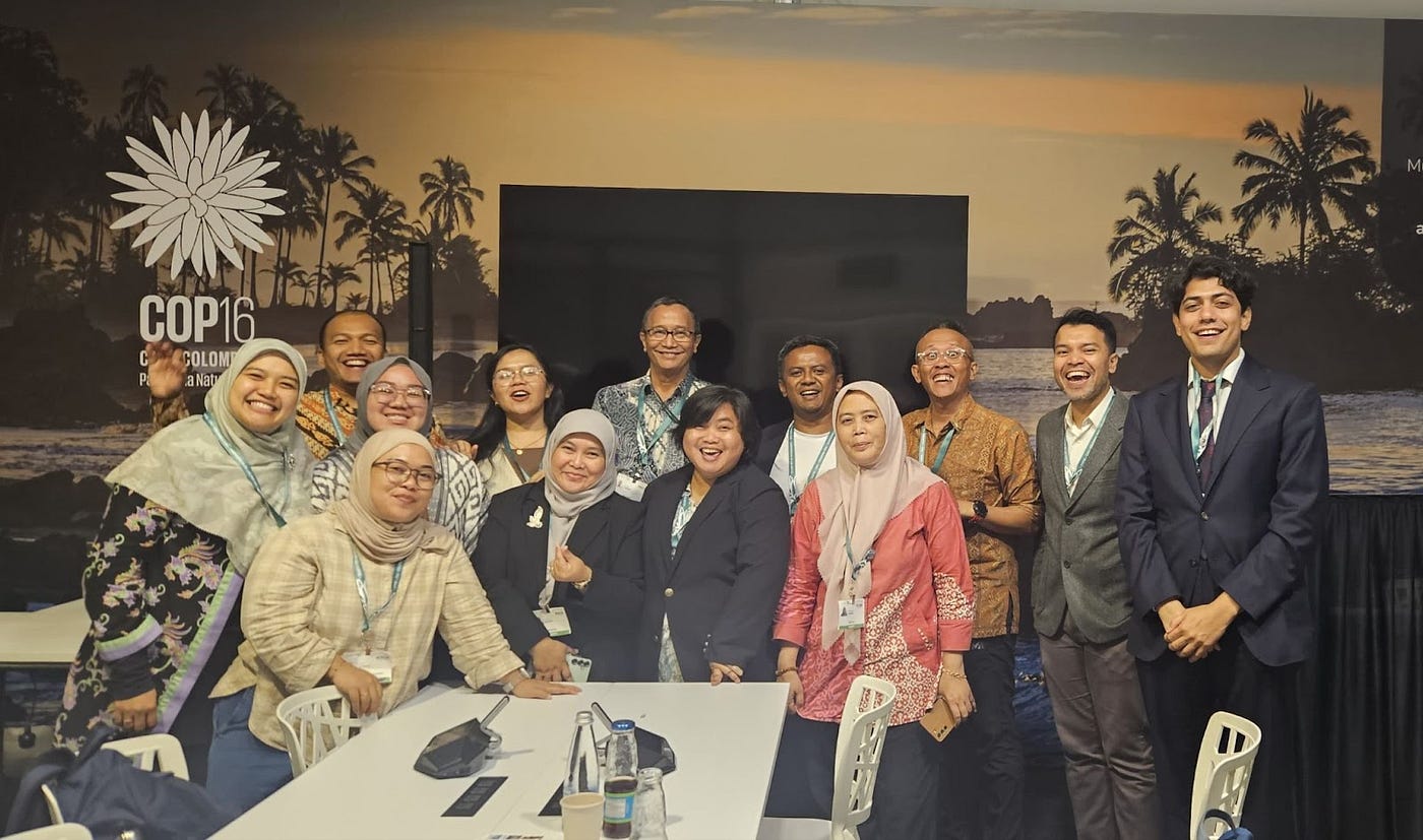 Indonesian delegates at Convention on Biological Diversity COP16 in Cali, Colombia. Credit: Nadia Putri