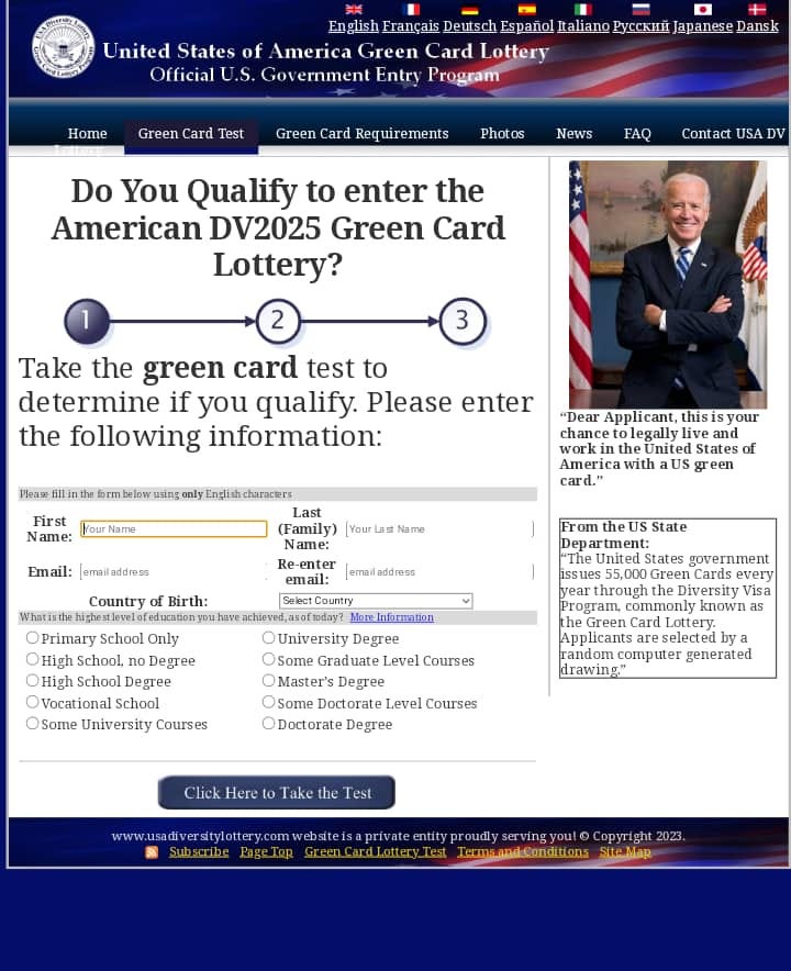 Registration for DV-2025 (Green Card Lottery) Tomorrow - Tuesday, November  7th at 12pm EST