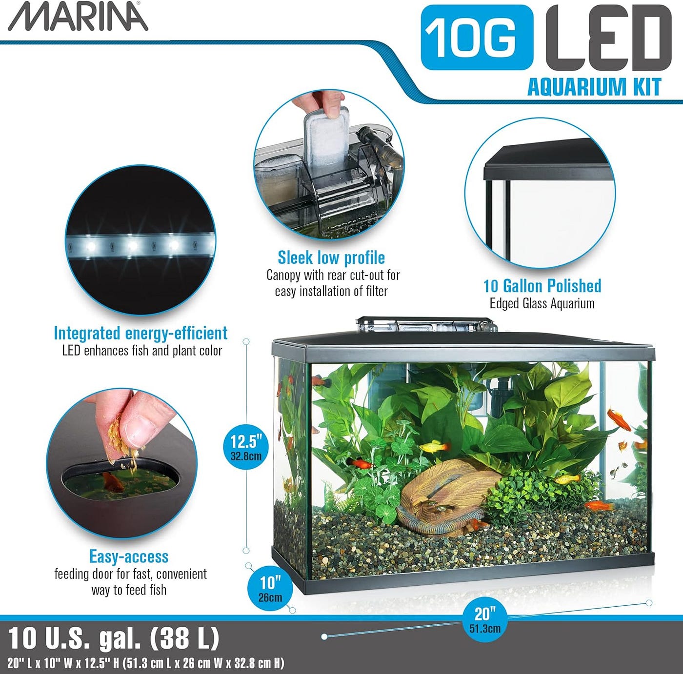 Marina led aquarium top kit 5 gallon