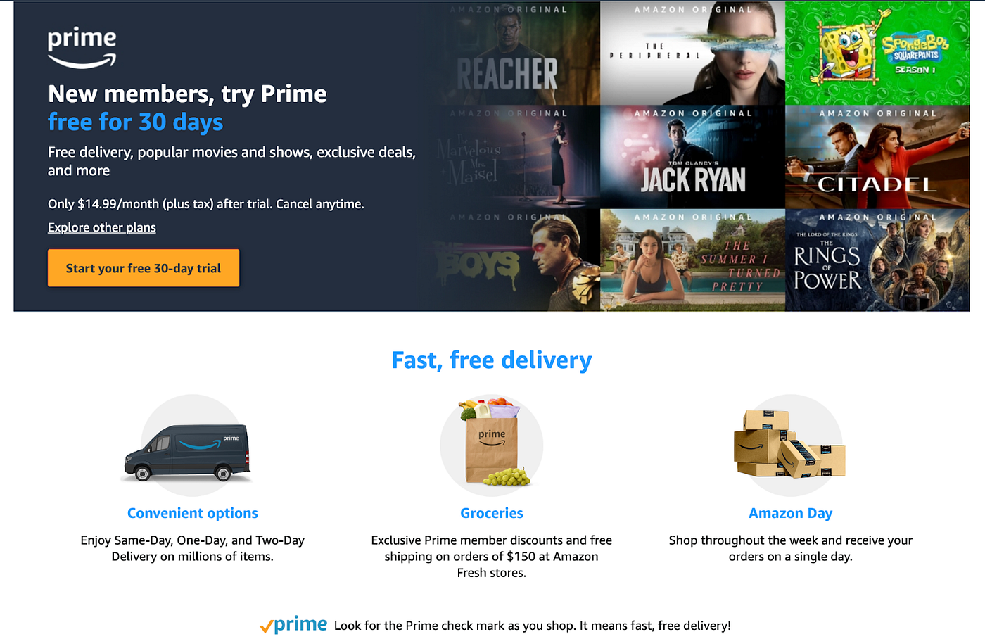 Amazon prime free discount trial not working