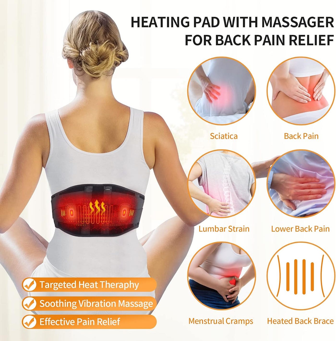 Heated Back Brace for Lower Back Pain Heated Back Brace for Lower Back Pain