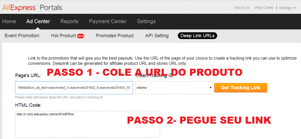 AFILIADO - Pegando LINK de Qualquer PRODUTO do ALIEXPRESS para GANHAR  COMISSÃO! 