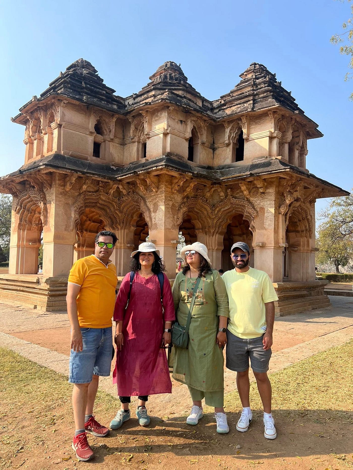 Outside the Lotus Mahal.