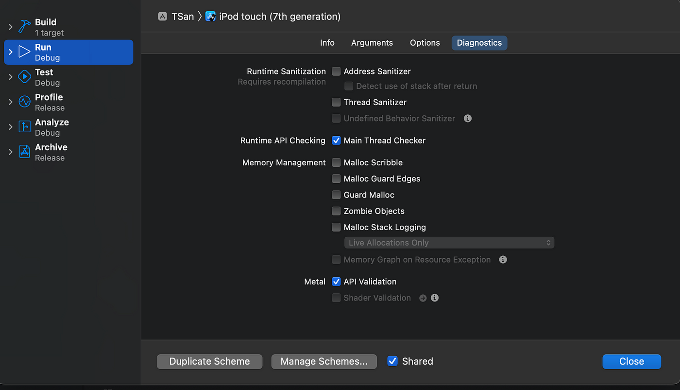 THREAD SANITIZER: XCODE. Thread Sanitizer — also known as TSan