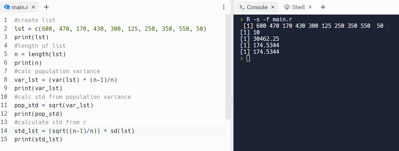 How to calculate a population's standard deviation in Python and R | by  Tracyrenee | Geek Culture | Medium