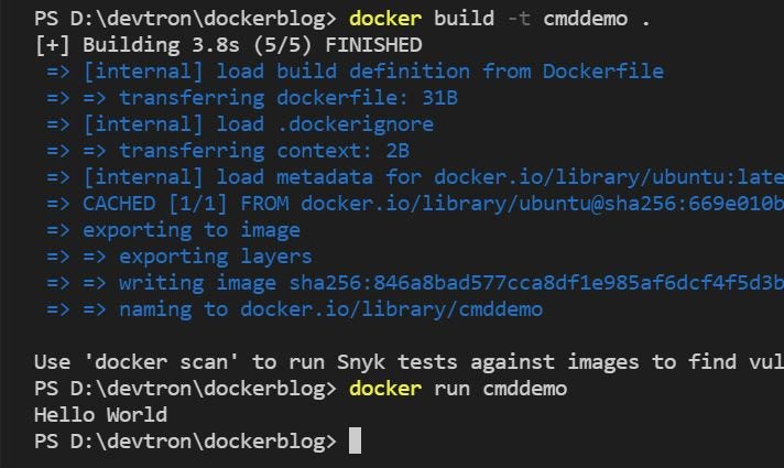 Understand CMD and ENTRYPOINT Differences in Docker | by Devtron |  Container Talks | Medium