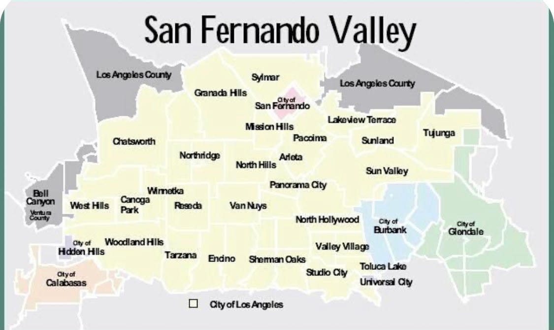 san fernando valley zip code map