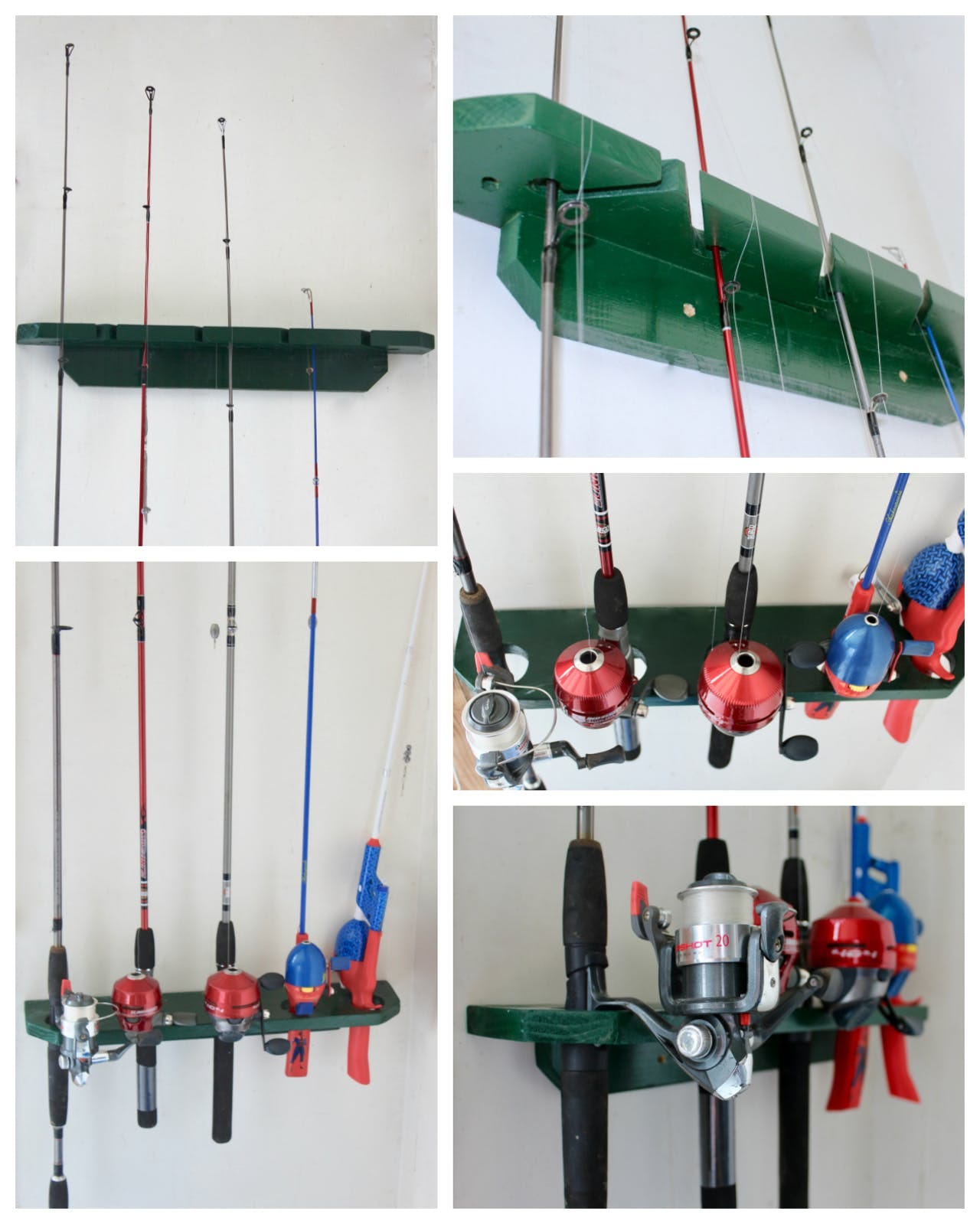 Diy Fishing Fishing Reel Holder Bracket 29 Deluxe Fishing Rod Pole Reel  Holder Garage Wall Ceiling