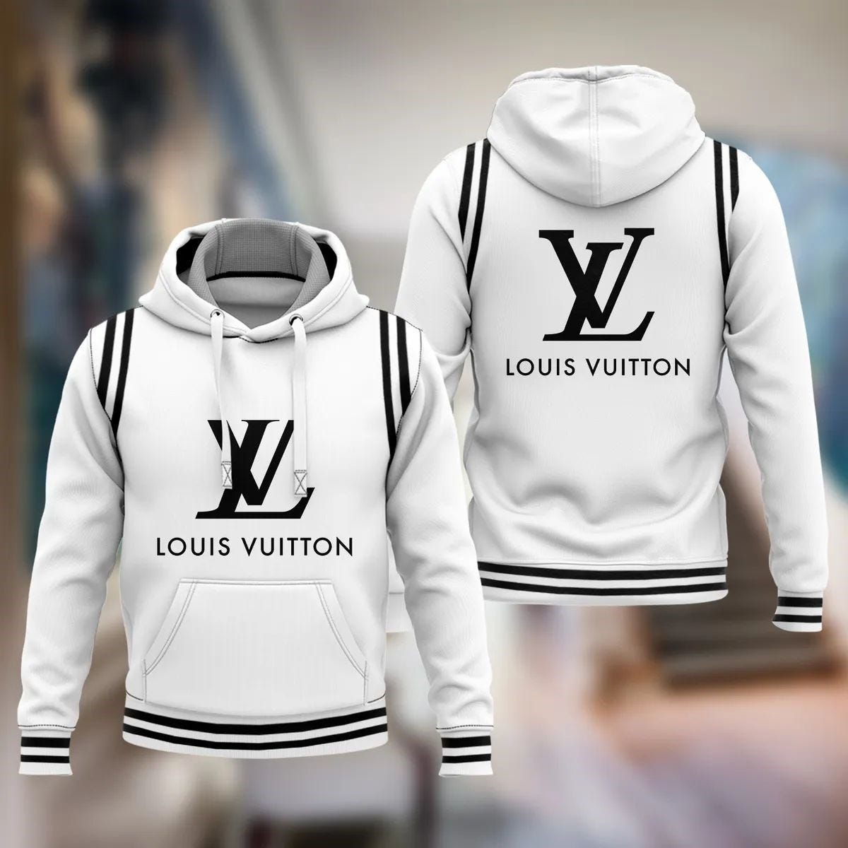 Louis Vuitton Grey Hoodie Luxury Brand Clothing Clothes Outfit For