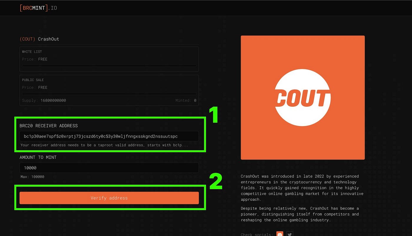 Mint $COUT BRC-20 on BRCMINT. A Step-by-Step Tutorial | by BRC Mint | Medium