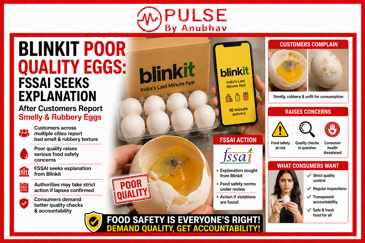 Blinkit Poor Quality Eggs: FSSAI Seeks Explanation After Customers Report Smelly & Rubbery Eggs —…