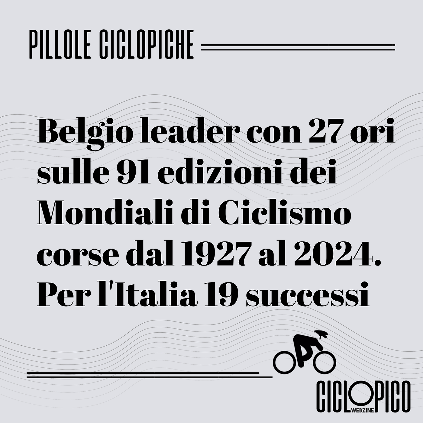 Statistiche e storia Mondiali di Ciclismo verso l’edizione 2025: Belgio nazione leader
