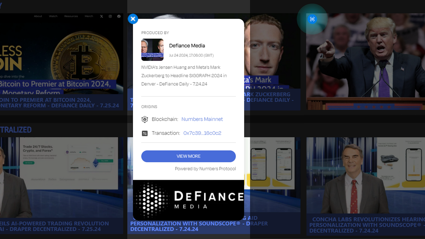 Blockchain Meets Broadcasting: How DeFiance Media is Revolutionizing  Content Integrity | by Numbers | Numbers Protocol | Medium