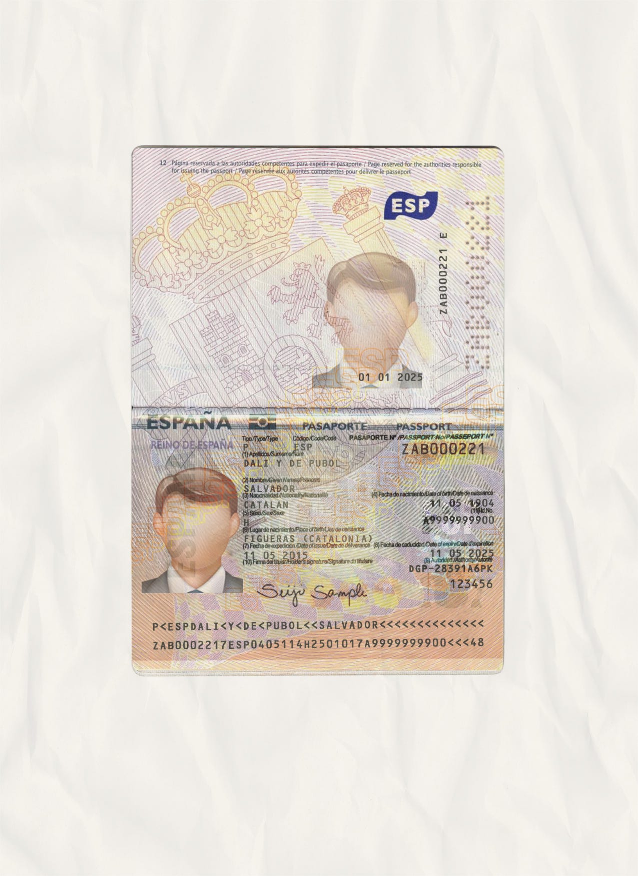 Blank Spanish Passport