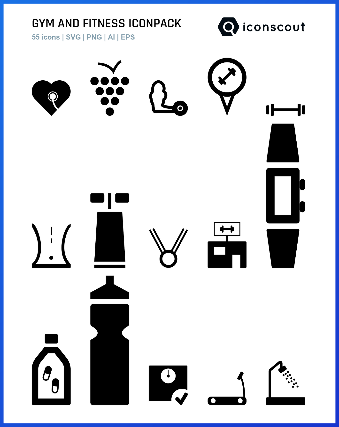 Sports fitness Vector Icons free download in SVG, PNG Format