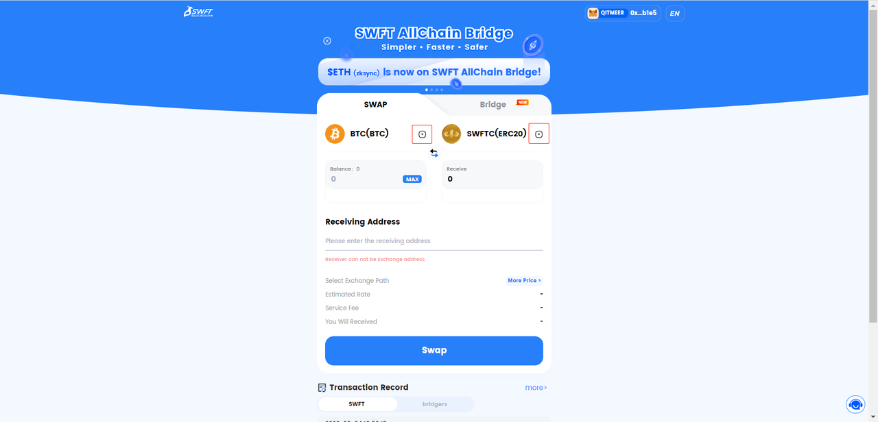 SWFT AllChain Bridge uses guide. SWFT AllChain Bridge is a one-stop… | by  Qitmeer Network | Medium