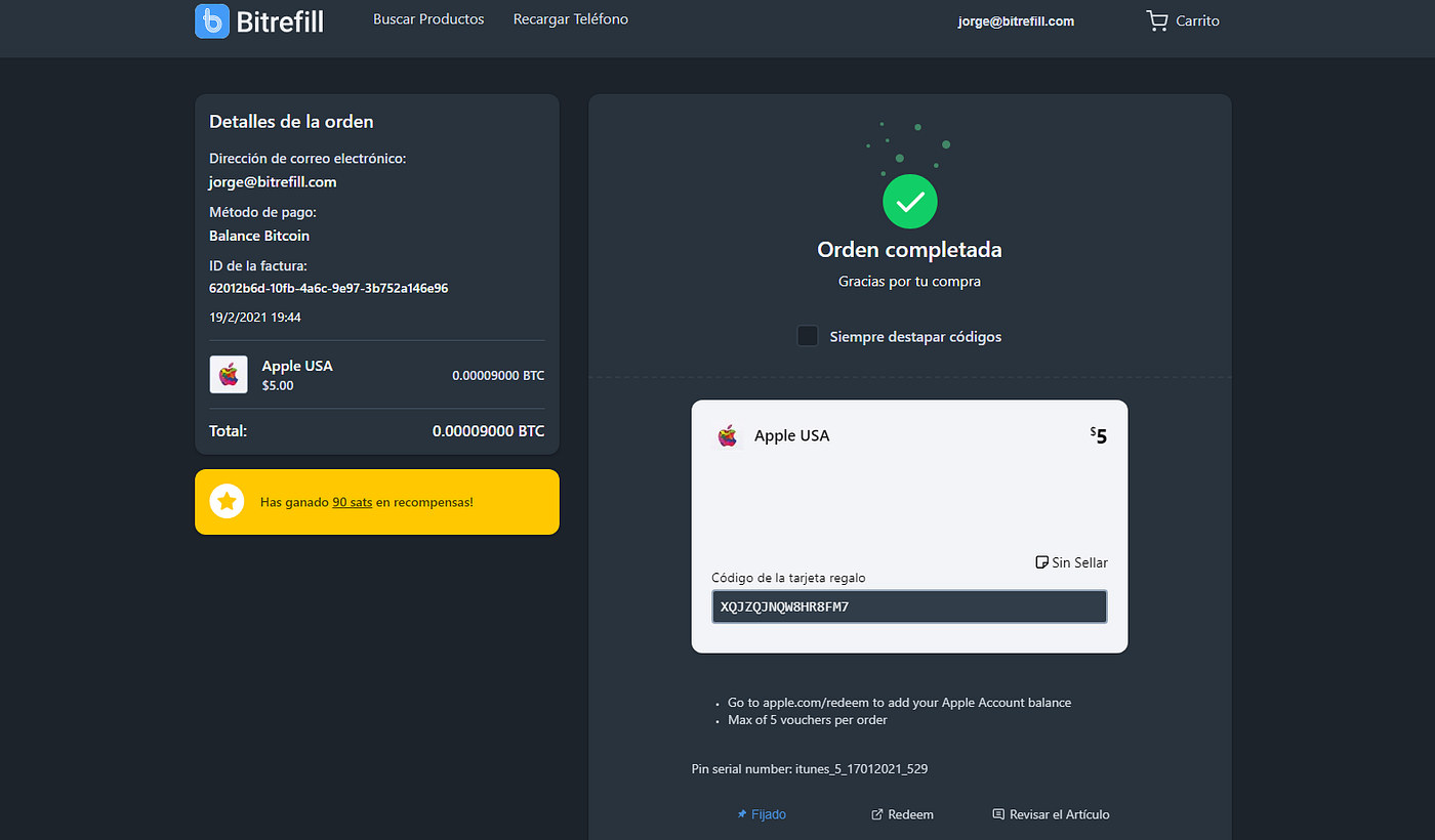 Tutorial: Comienza con una cuenta en Bitrefill. | by Bitrefill | Bitrefill  en Español | Medium