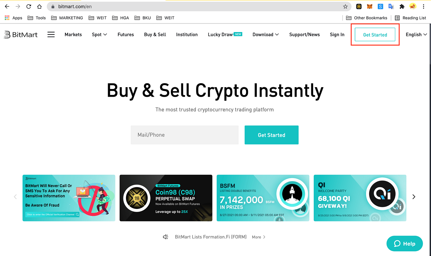 HOW TO REGISTER AND VERIFY YOUR ACCOUNT AT BITMART | by Token Play | Medium