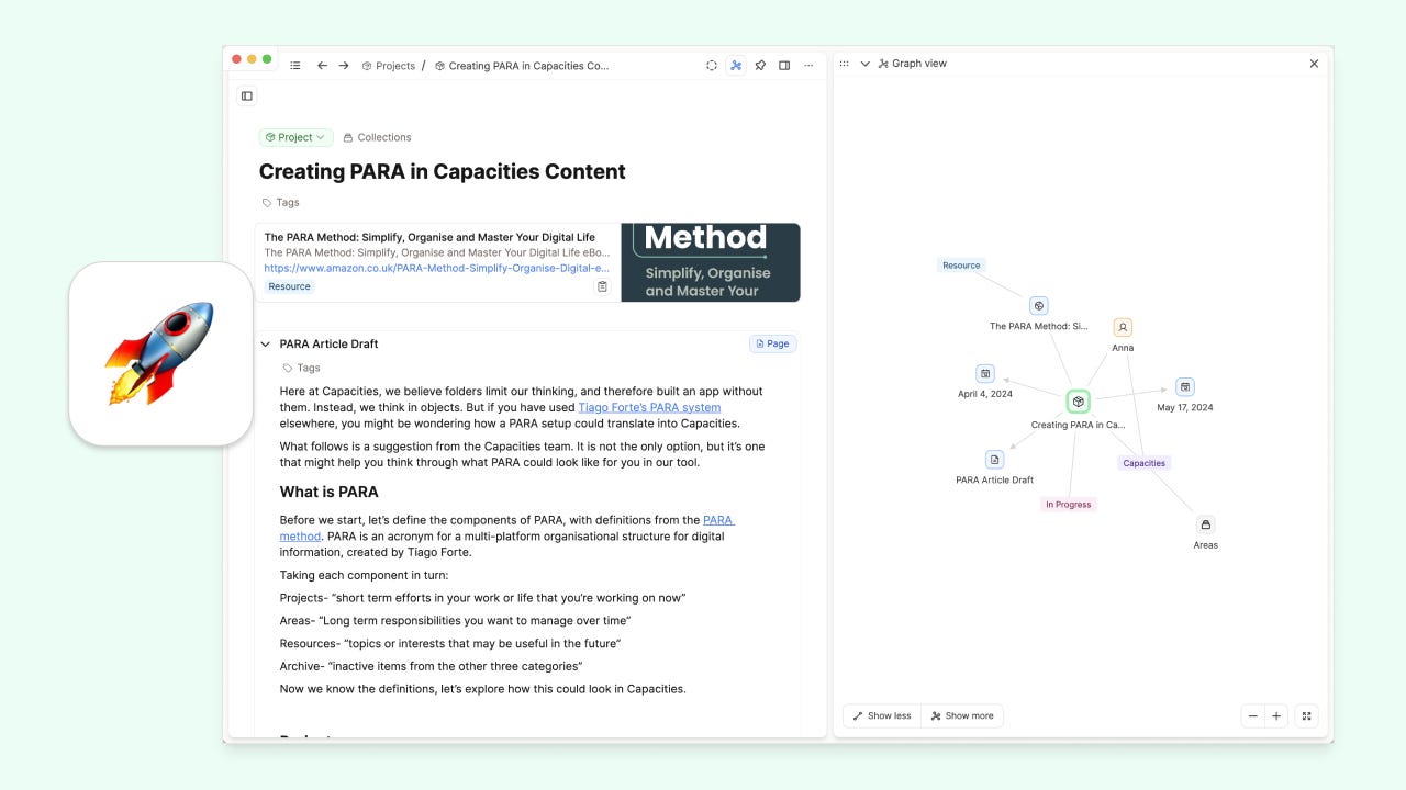 How to use PARA in Capacities. Applying this popular framework in 