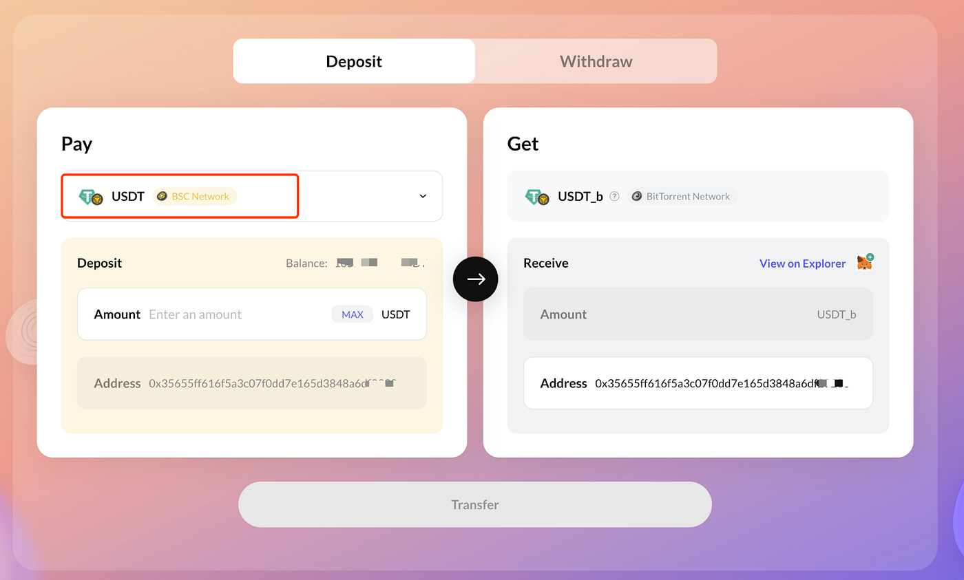 Tutorial: How to Swap BEP20-USDT to USDT_b | by BitTorrent Inc. | Medium
