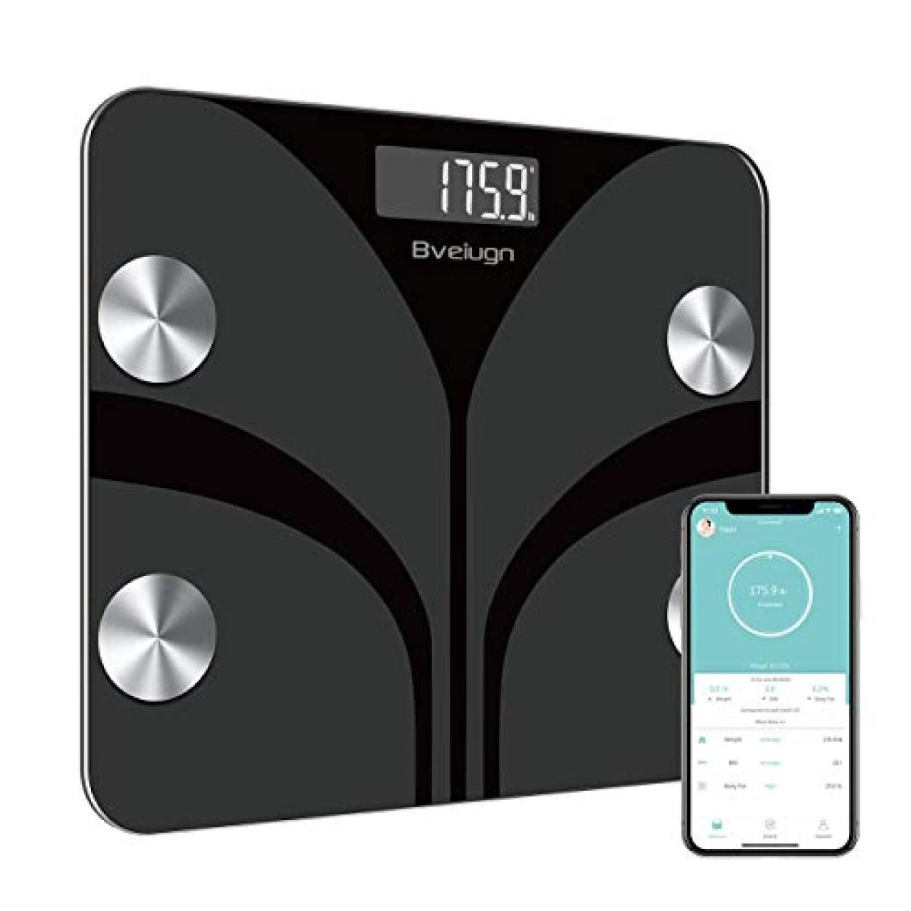 RENPHO Digital Bathroom Scale, Highly Accurate Body Weight Scale with  Lighted LED Display, Round Corner Design, 400 lb, Black-Core 1S