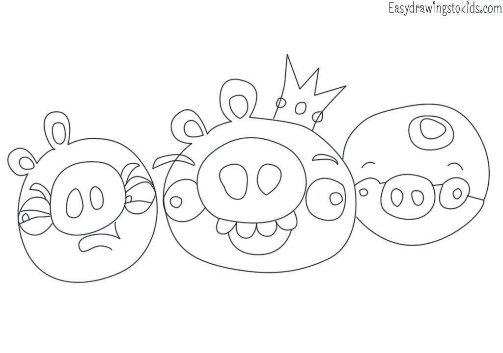 Green Pig Angry Bird Coloring Pages