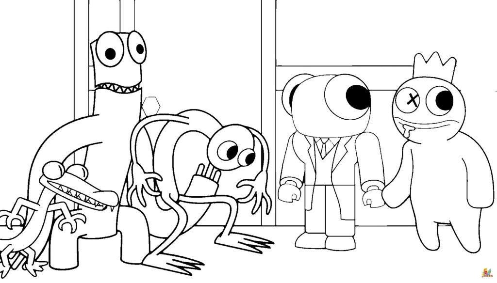 Rainbow Friends coloring pages 