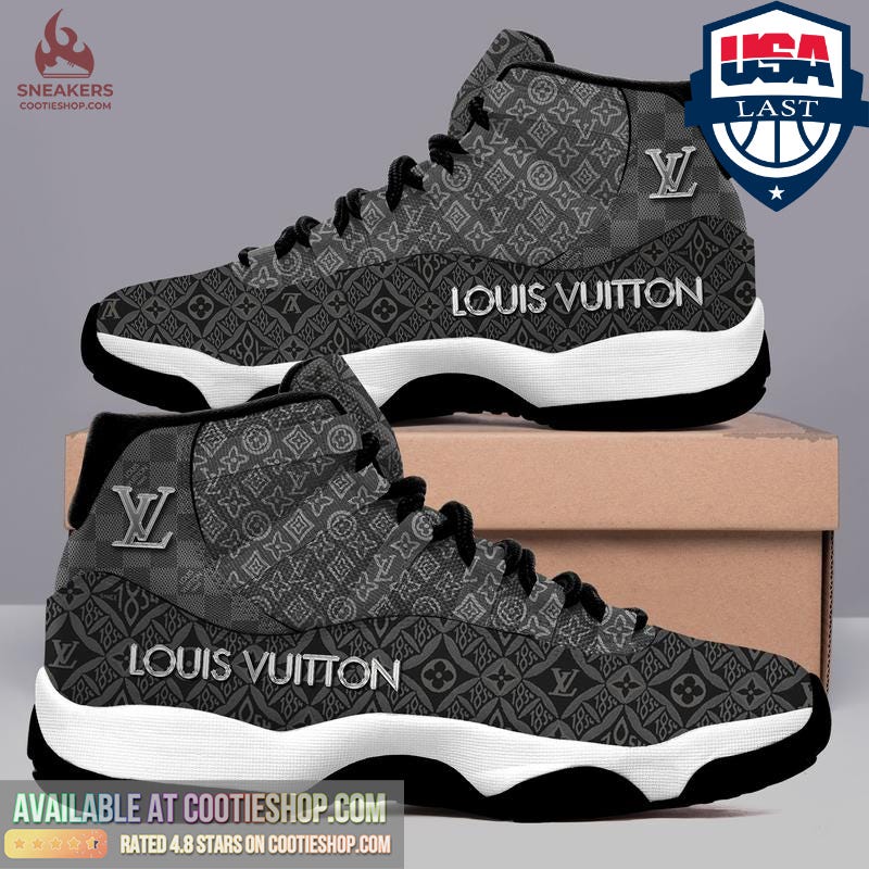Louis vuitton air jordan 11 shoes sneaker ver grey l-jd11 in 2023