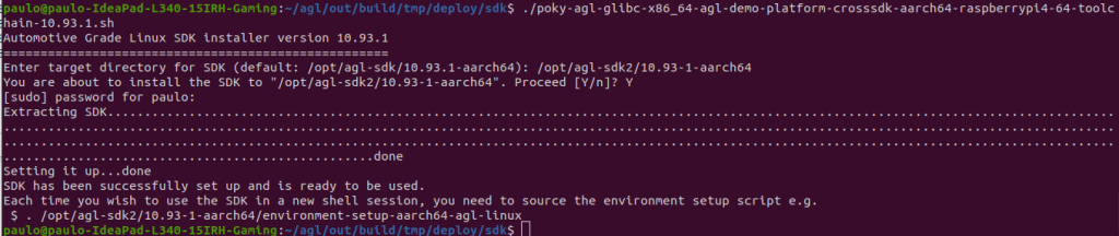 Cross compiling a Sample Application Using Automotive Grade Linux