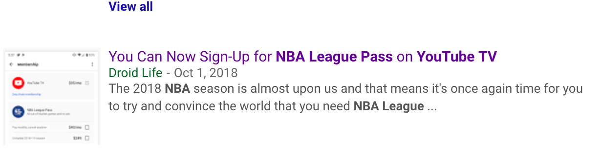 League pass youtube discount tv