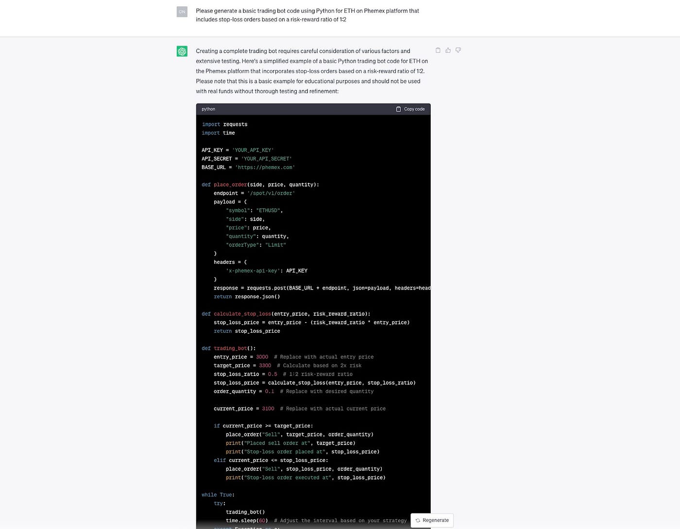 Can ChatGPT Build a Crypto Trading Bot? | by Phemex | Medium