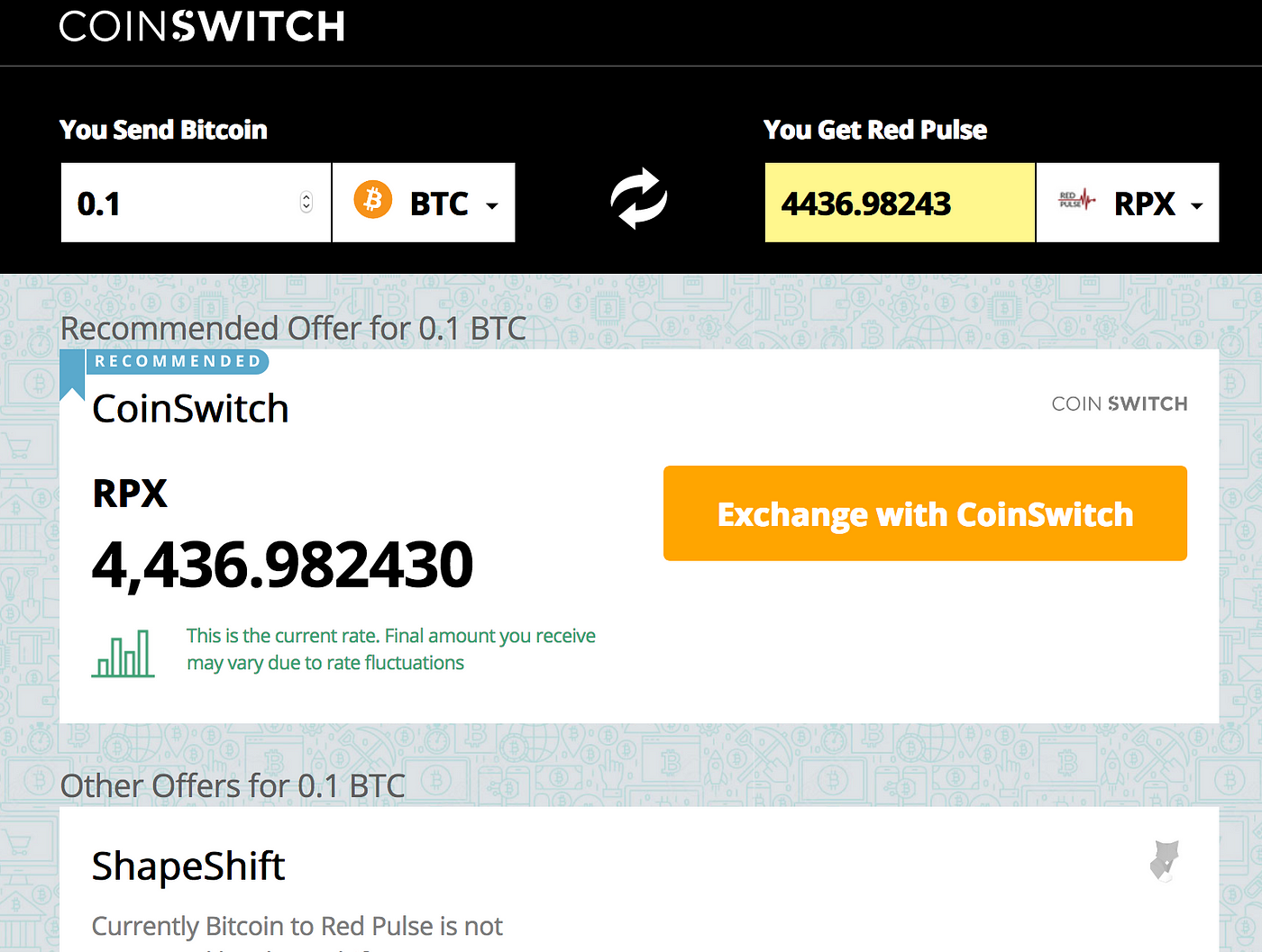 How to buy Red Pulse Token (RPX) on CoinSwitch | by CoinSwitch | CoinSwitch