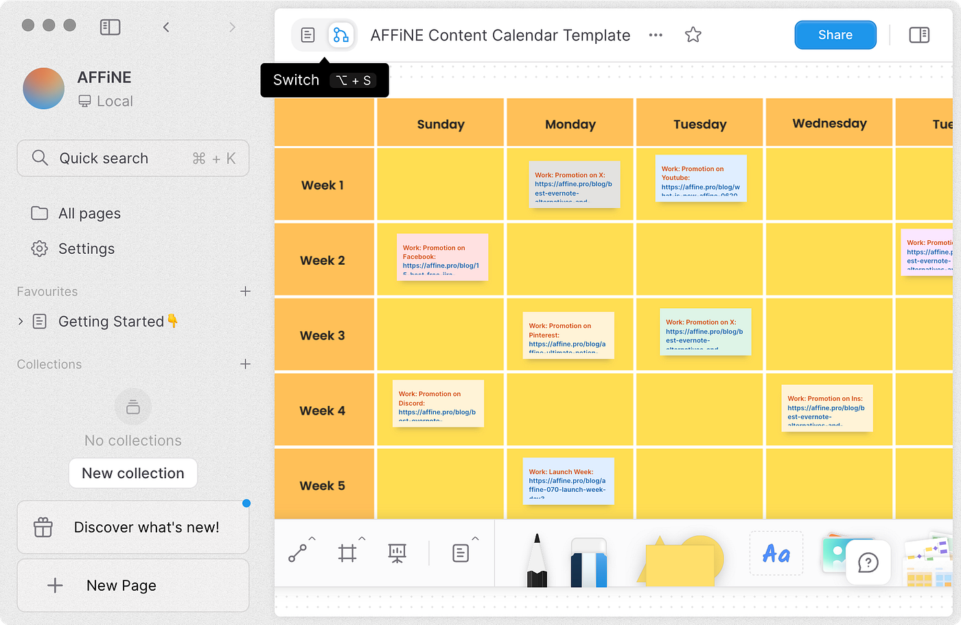 Top Free 8 Content Calendar Templates & Tools for Social Media & Blogs | by  AFFiNE | Feb, 2024 | Medium