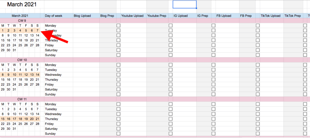How to create a content calendar in Google Sheets (free template 2021) | by  Caroline | Medium