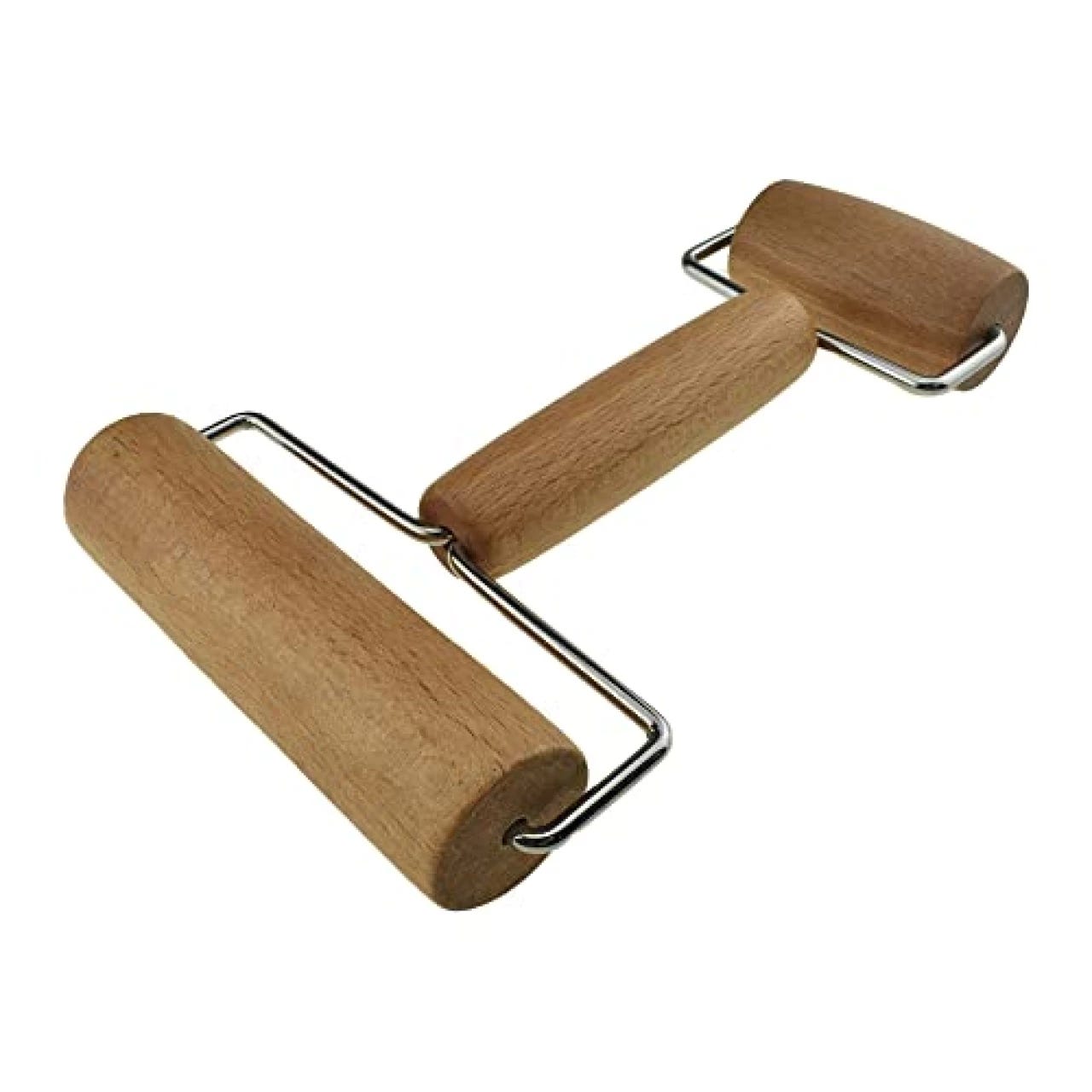 5pcs Pottery Tools Wood Hand Rollers for Clay Clay Stamp Clay Pattern Roller, Size: One size, Brown