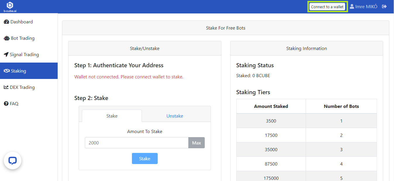 How to Stake BCUBE tokens and get Free Bots | by B-cube.ai | Medium