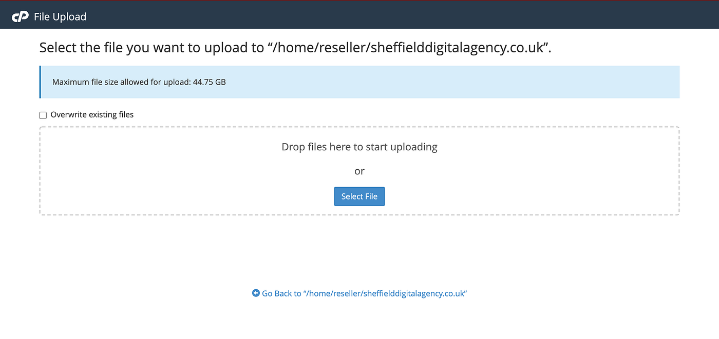 How to upload and download files using cPanel File Manager | by Conor  Bradley - Sheffield Digital Agency | Medium