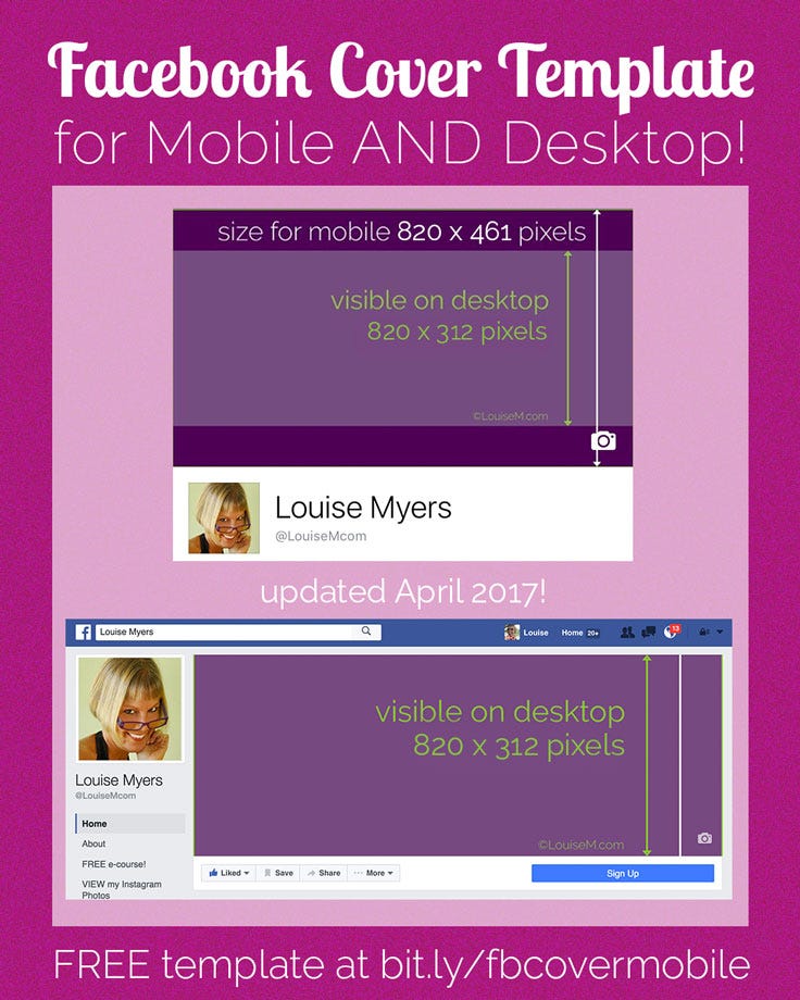 Ingenious! Facebook Cover Photo Mobile AND Desktop Template | by Louise  Myers | Medium