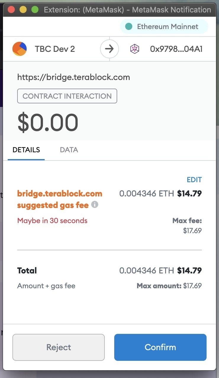 A Step by Step Guide on Selecting Lower Gas Fees on TBC Bridge | by  TeraBlock | Medium
