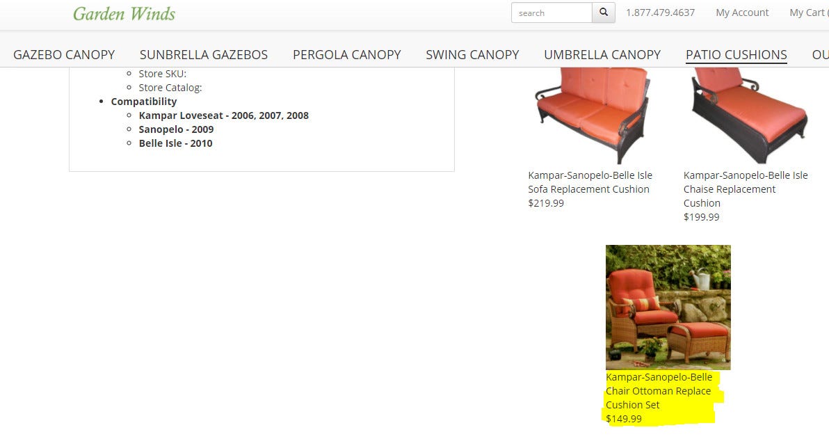 Kampar replacement cushions 2025