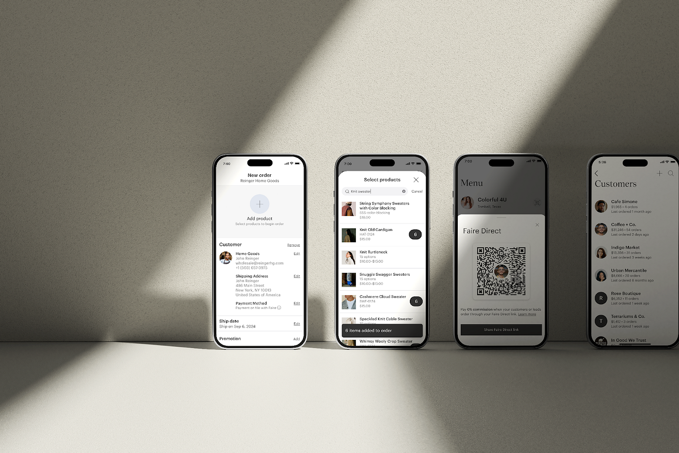 The new mobile order writing feature on the Faire app for brands helps brands accept orders in person, especially useful at trade shows.