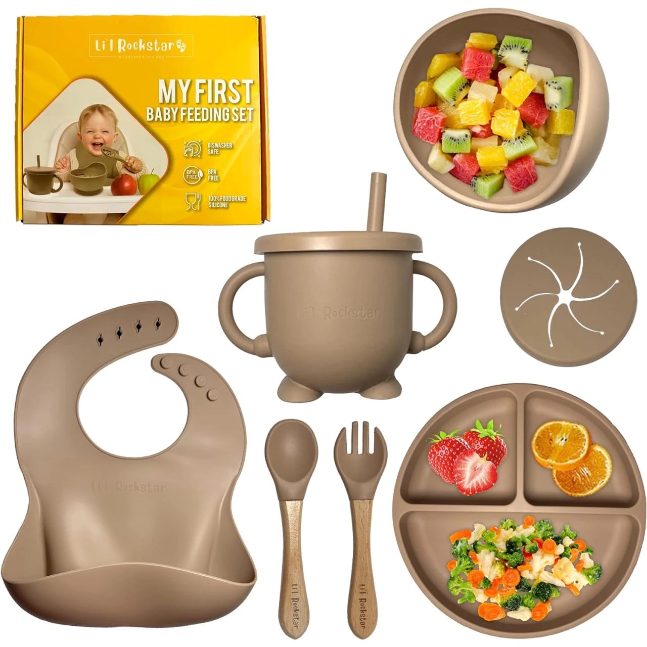 NobleTots Silicone Feeding Set - Baby Led Weaning Supplies