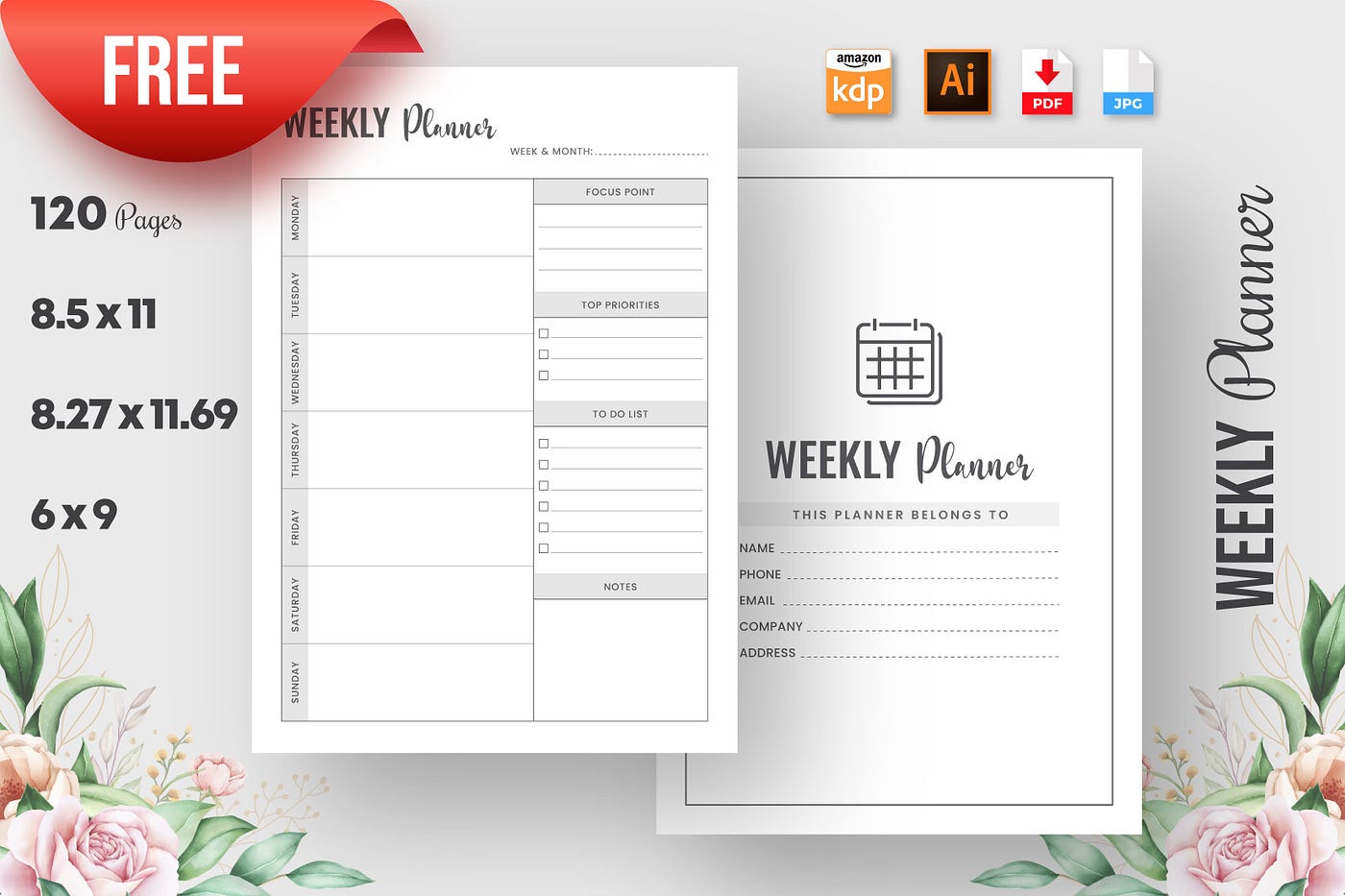 Weekly Planner | Kdp Interior — FREE Free Download