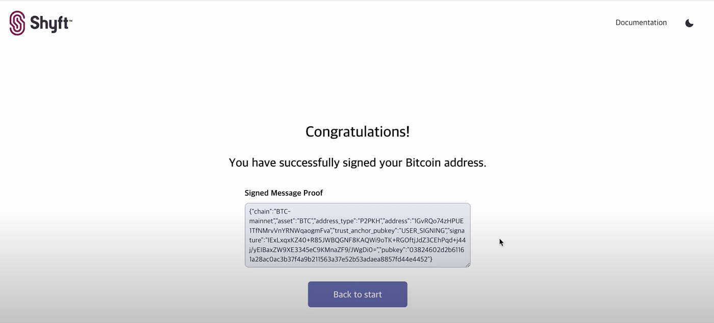 User Signing: A Step-by-Step Guide on Verifying Bitcoin Non-Custodial  Wallet Ownership | by Shyft Network | Shyft Network | Medium