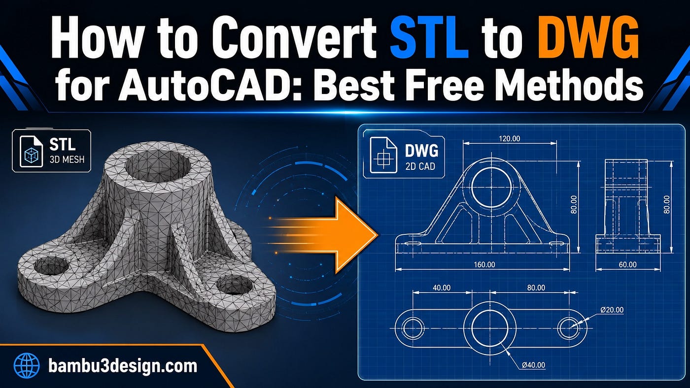 STL to DWG Made Easy: Free Ways to Bring 3D Printing Files into AutoCAD