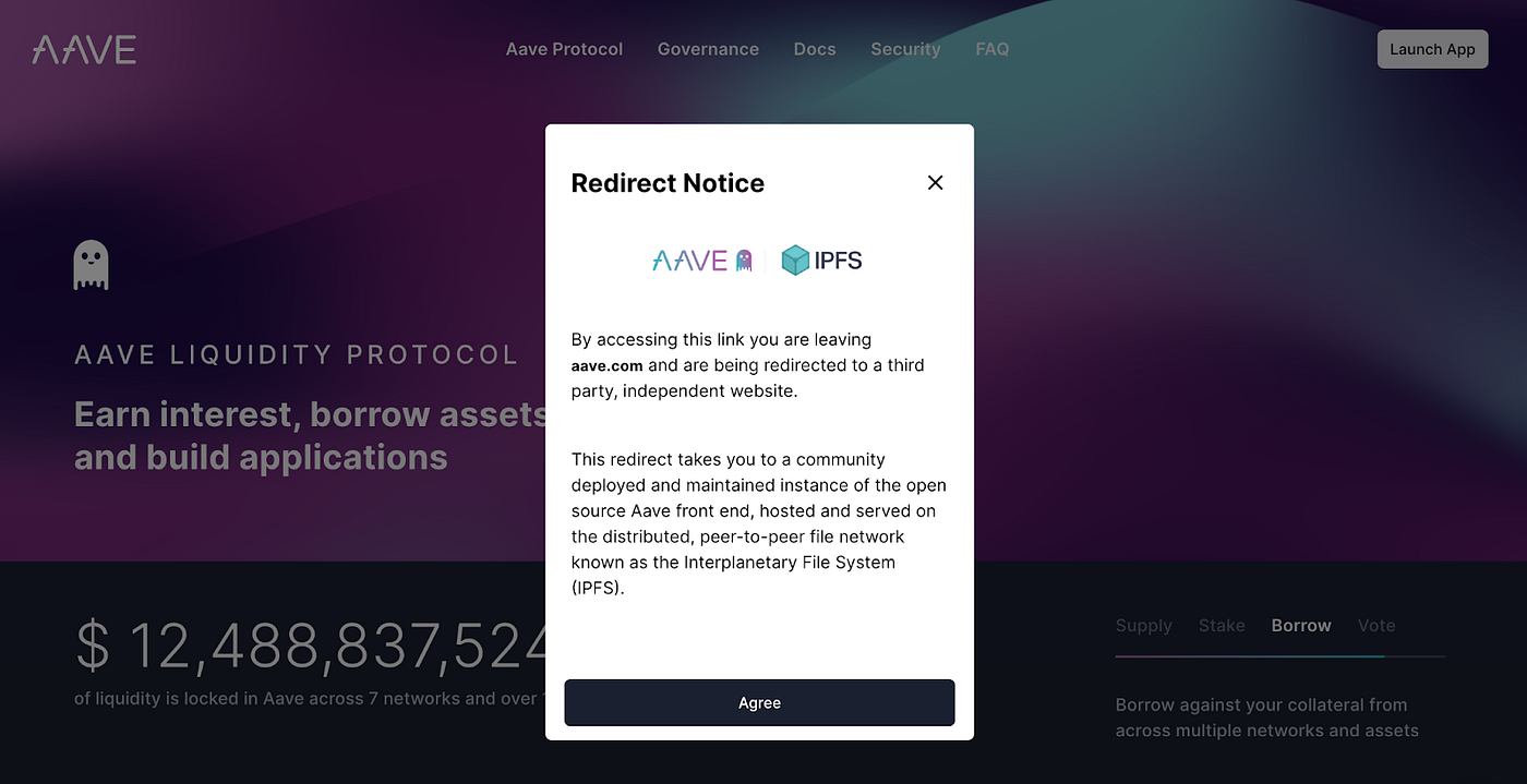 Decentralized Aave Interface Hosting on IPFS | by Crust Network |  CrustNetwork | Medium