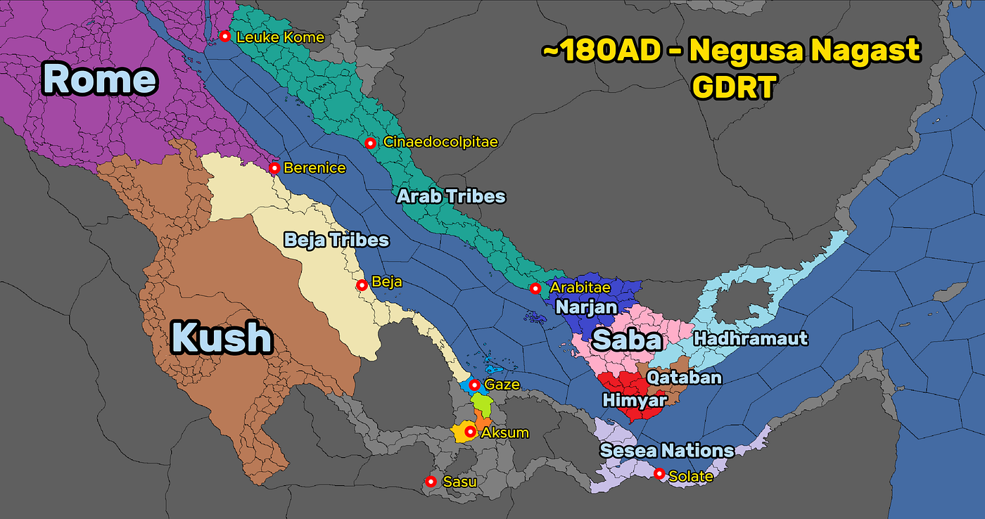 Important Regions in North East Africa & South Arabia prior to NGST GDRT conquest.
