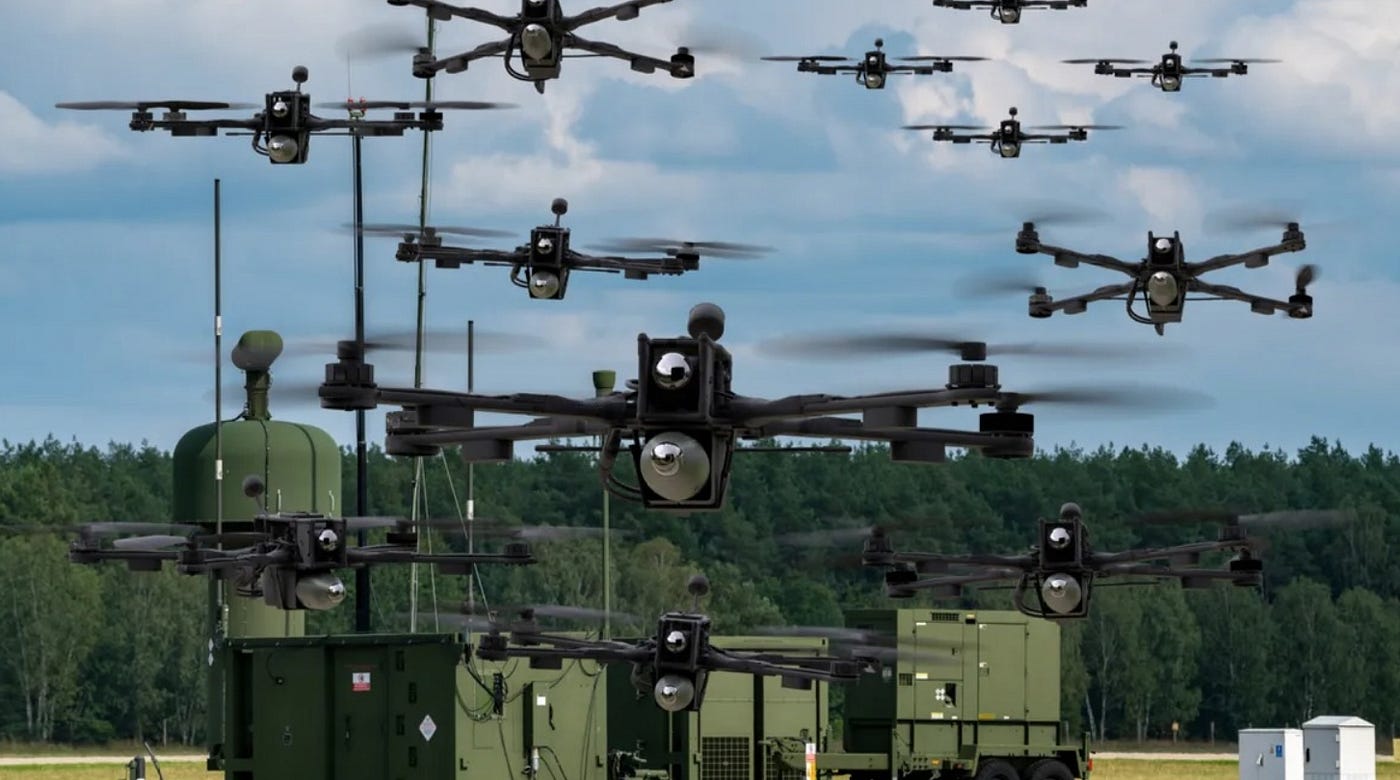 Illustrative drone swarm picture